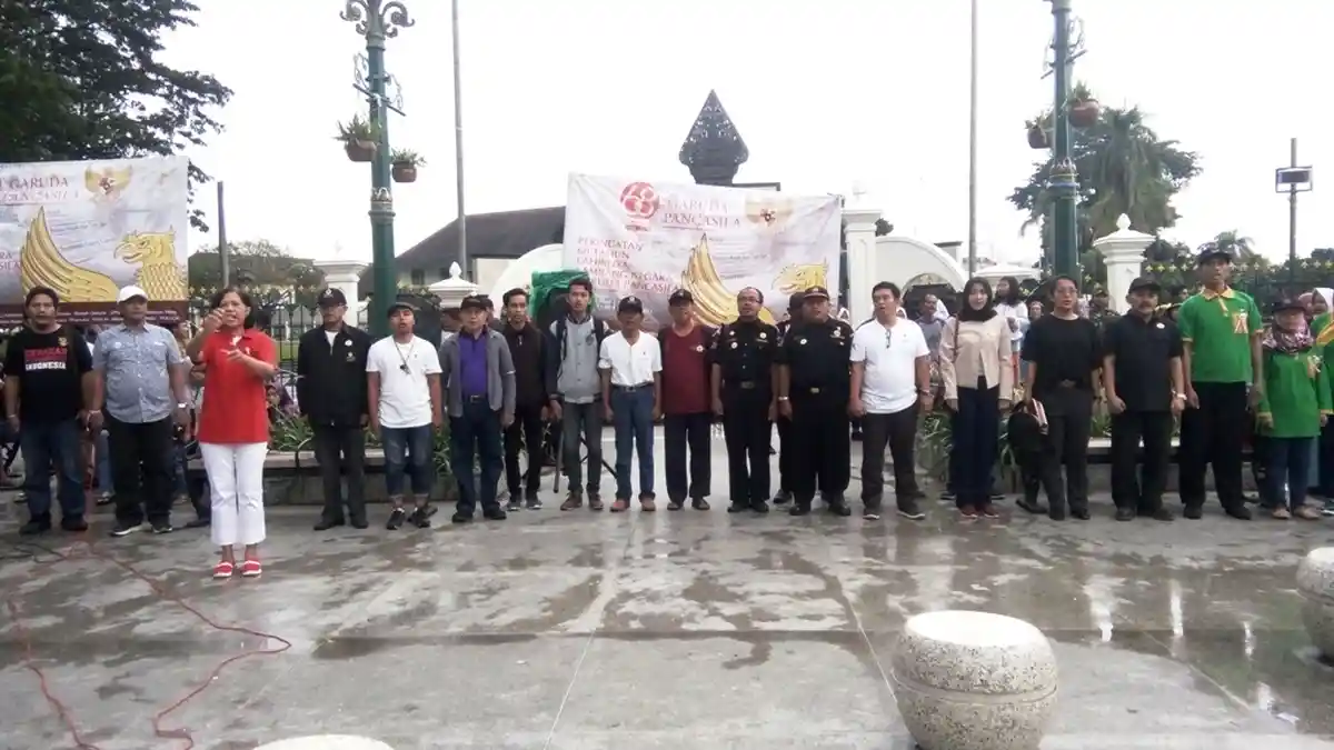 Peringatan 68 Tahun Lahirnya Pancasila Digelar di Titik Nol Kilometer Yogyakarta