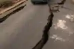Jalan Retak Akibat Gempa