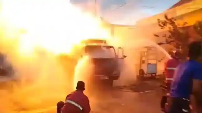 Truk Pengangkut Gas Melon Meledak dan Terbakar di Sukabumi, Begini Nasib Sopir dan Kernet