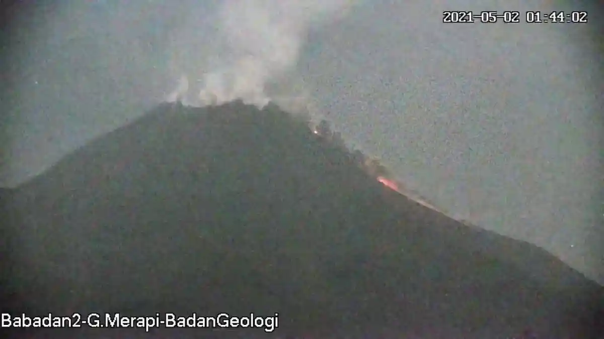 Update Gunung Merapi 2 Mei 2021, Awan Panas Guguran Meluncur Sejauh 1,5 Km Dini Hari Tadi