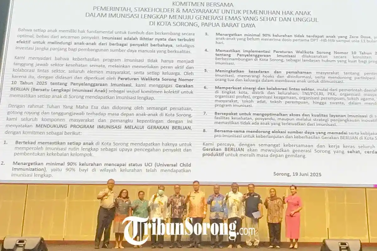 Pemkot Sorong Luncurkan Gerakan Berlian untuk Lengkapi Imunisasi Anak