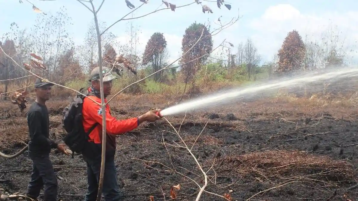 Karhutla di Aceh Singkil Berhasil Dipadamkan, Terdeteksi Aplikasi Lancang Kuning, Kapolres Bertindak