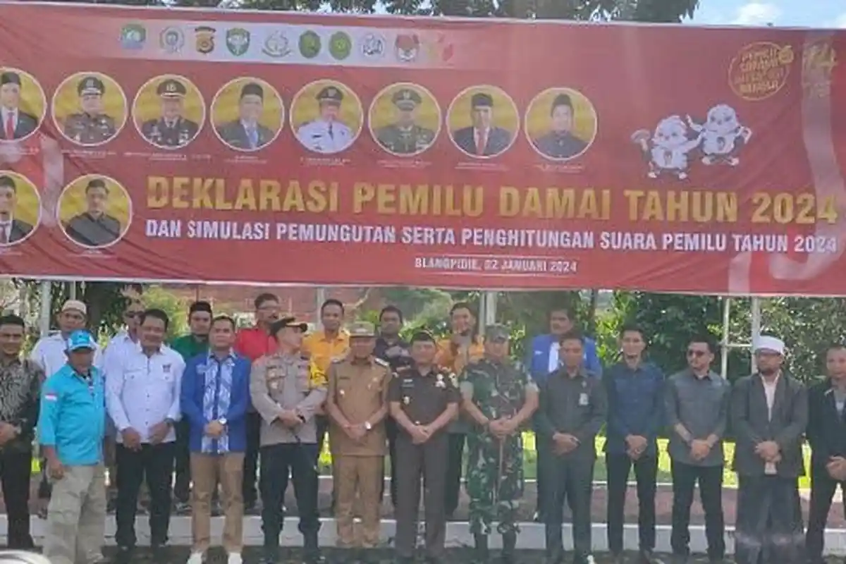 Pelepasan Burung Merpati Tandai Deklarasi Pemilu Damai di Abdya, Ini Pesan dan Harapan Pj Bupati 