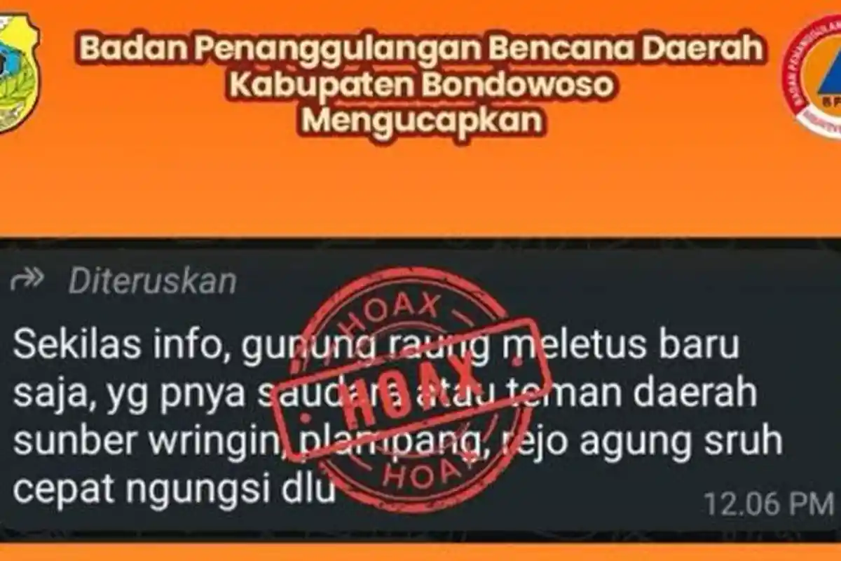 Beredar Kabar Gunung Raung Meletus, BPBD Bondowoso Tegaskan Hoaks