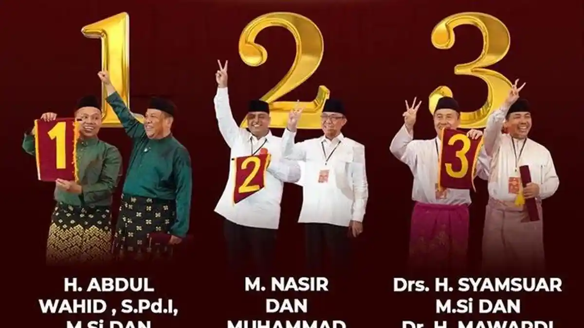 LINK Real Count KPU Pilkada Riau 2024, Paslon Abdul-Hariyanto, Nasir-Wardan dan Samsyura-Mawardi