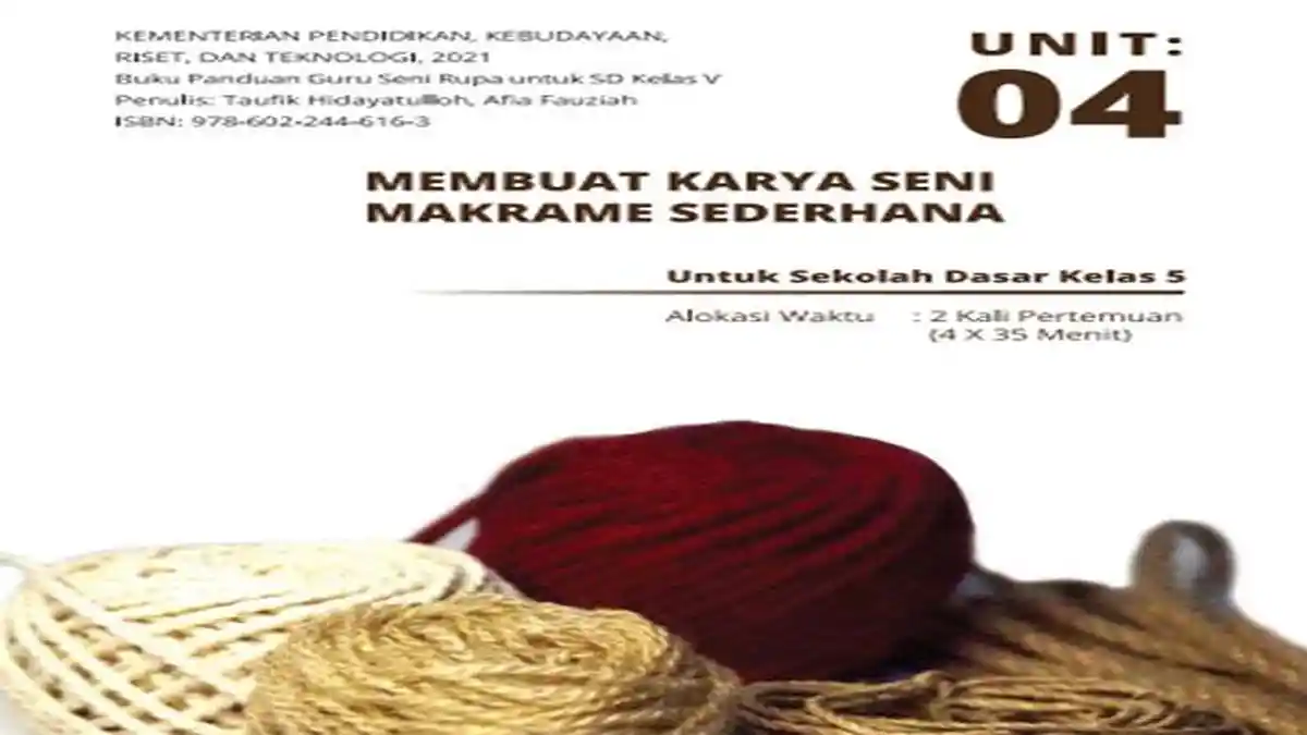 Membuat Karya Seni Makrame Sederhana, Materi Seni Rupa Kelas 5 SD Kurikulum Merdeka Bab 4