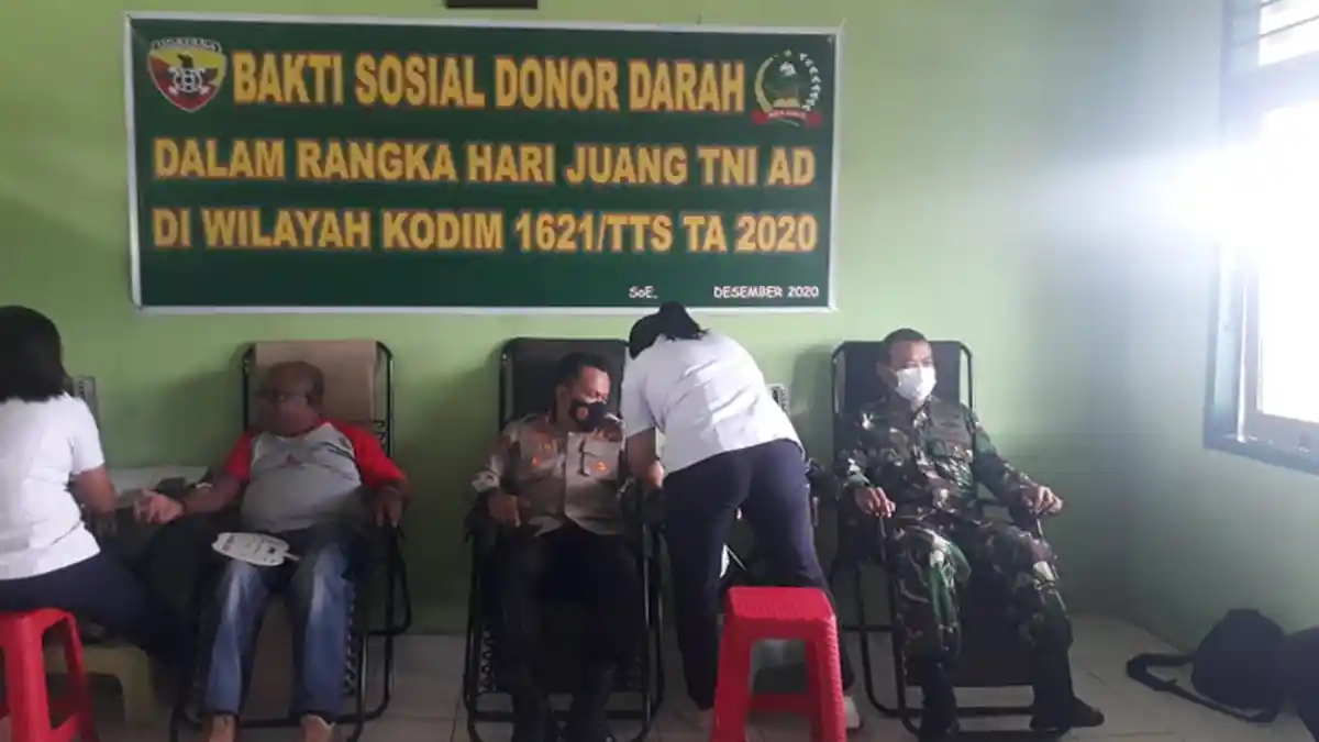 Sambut Hari Juang Kartika, Kodim TTS Gelar Donor Darah