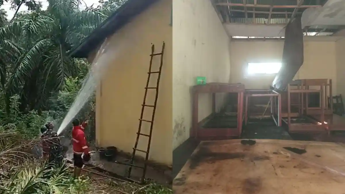 Kebakaran di SMPN 17 Bengkulu Tengah Saat Jam Belajar, Api Muncul dari Plafon Perpustakaan