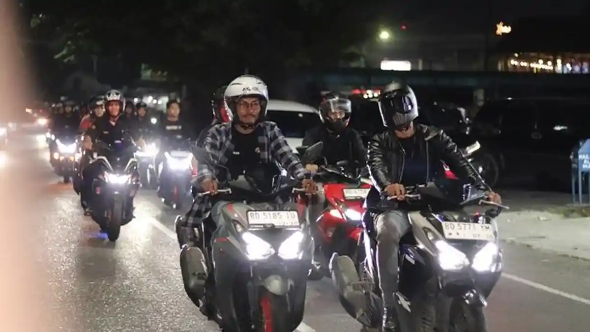Keseruan GTA Night Ride Aerox Alpha di Bengkulu - Sripoku.com
