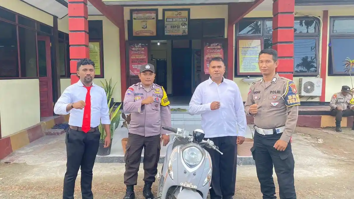Dibantu Warga, Polsek Oba Utara Tidore Maluku Utara Gagalkan Pencurian Motor