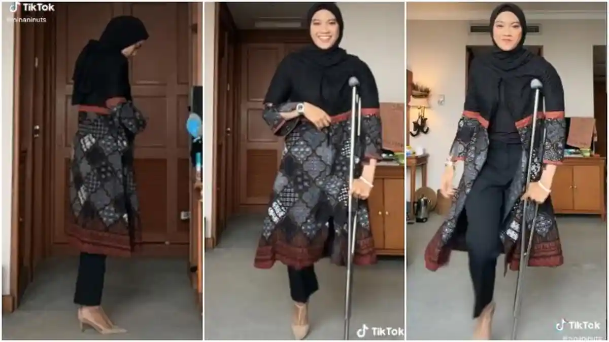 Viral Perempuan Berjalan bak Model Gunakan Alat Bantu Jalan, Aksinya Tuai Pujian