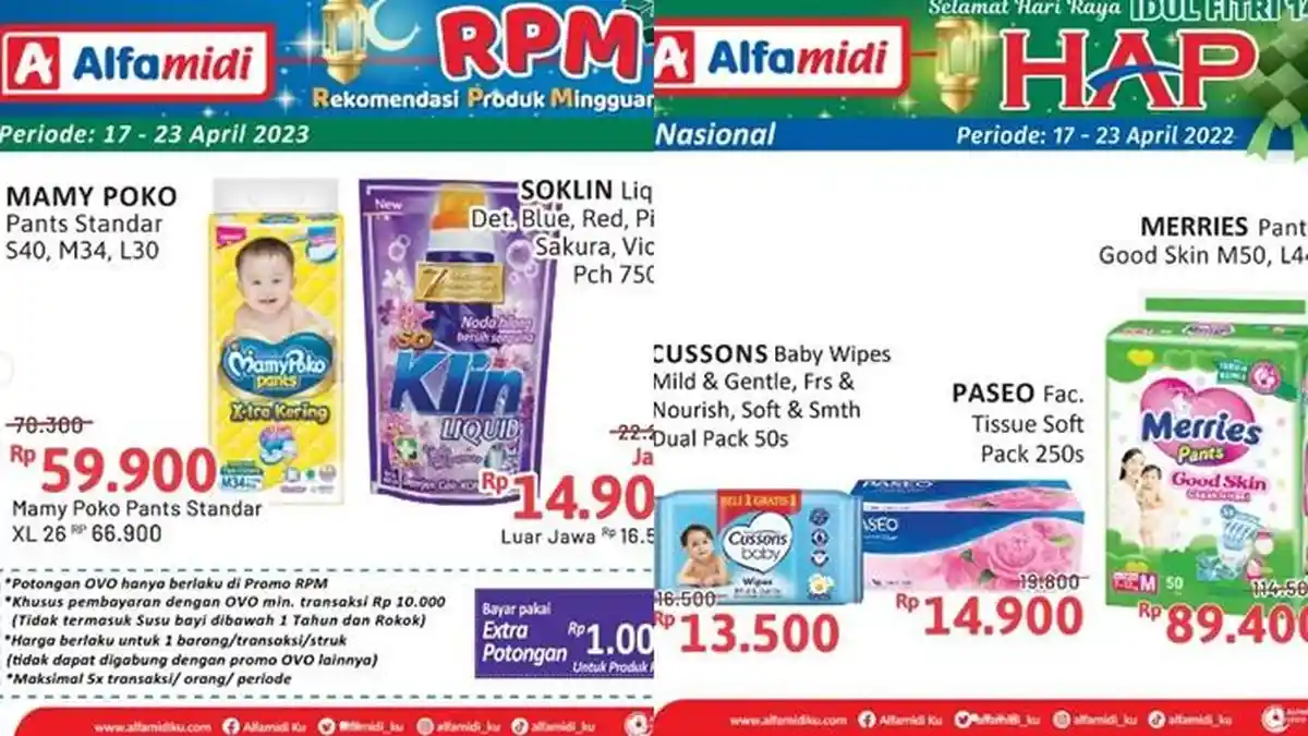 Promo Alfamidi Hari ini 17 April 2023, Belanja Tisu Basah dan Pampers Anak Super Murah