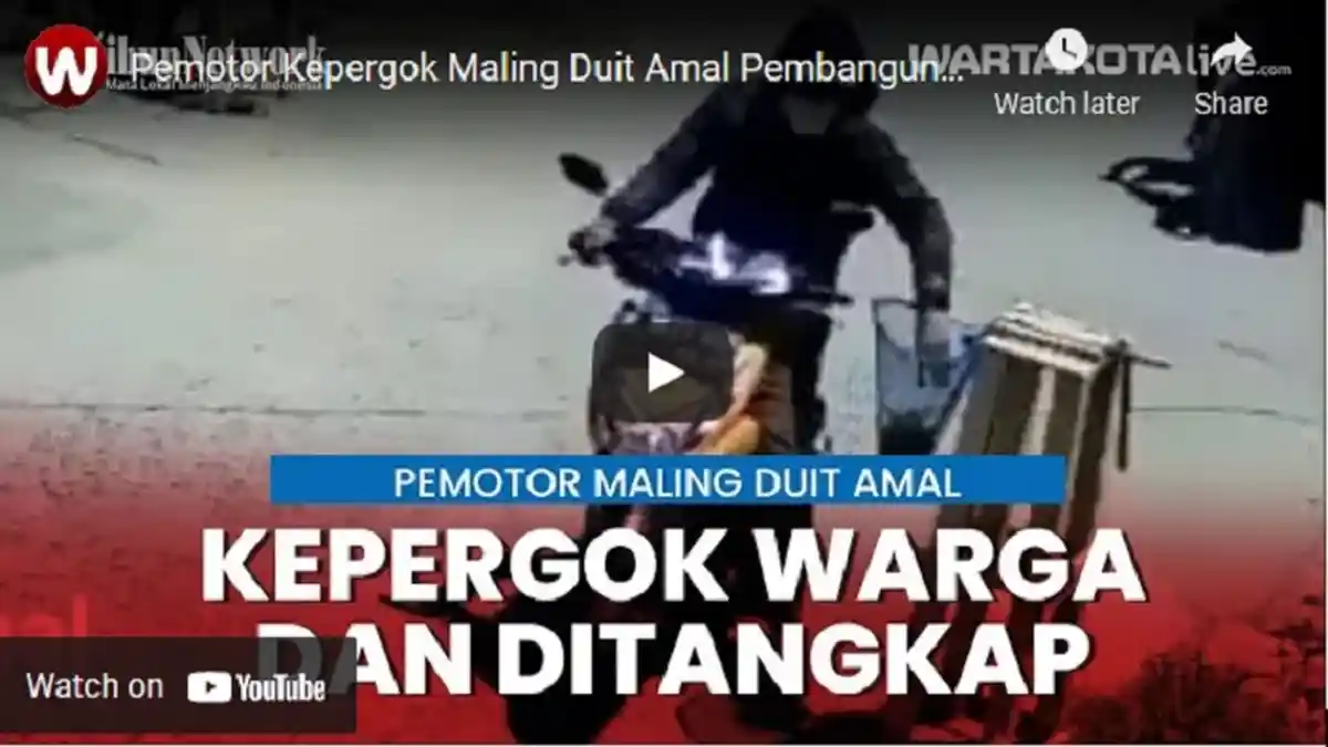 VIDEO Pemotor Kepergok Raup Duit Amal Pembangunan Musala, Diringkus Warga