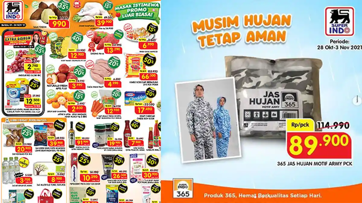 BANYAK DISKON! Promo Superindo Terbaru 1-4 November 2021, Diskon Jas Hujan Hingga Minyak Goreng 