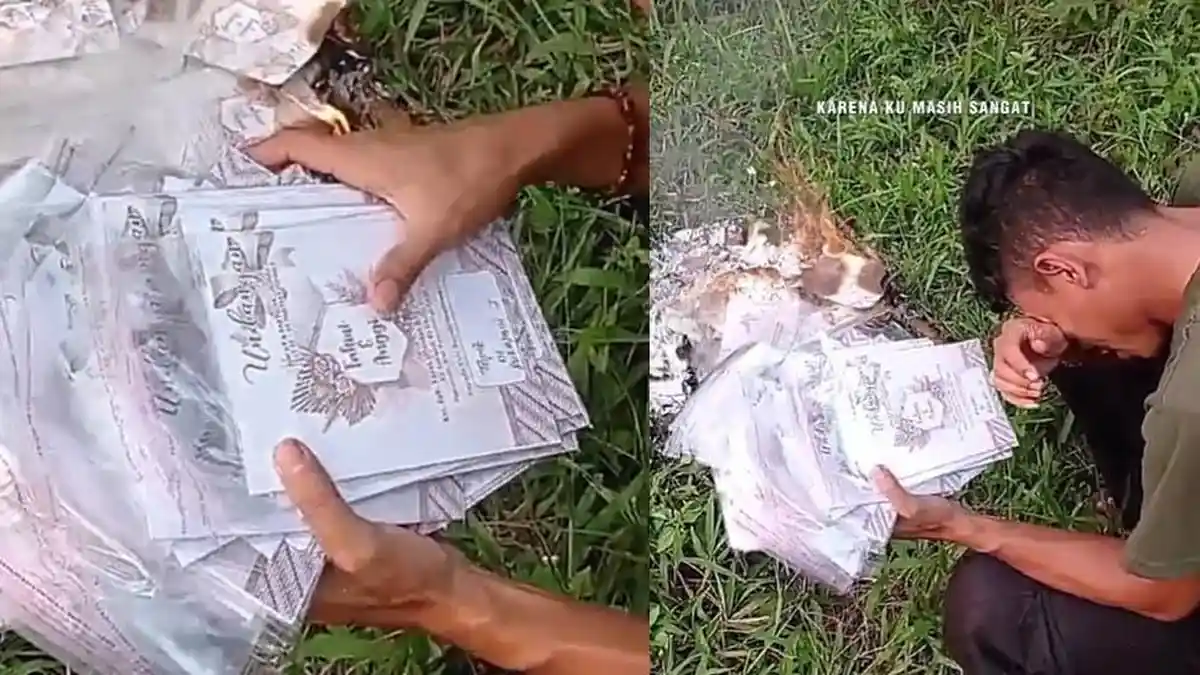 Sambil Nangis, Fahmi Bakar Undangan Pernikahan yang Batal karena Ditinggal Anggi