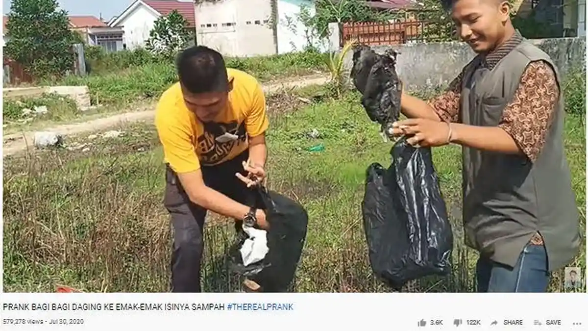 Selain Video Prank Sampah Berkedok Daging, YouTuber Edo Putra Pernah Buat Konten THR Kosong