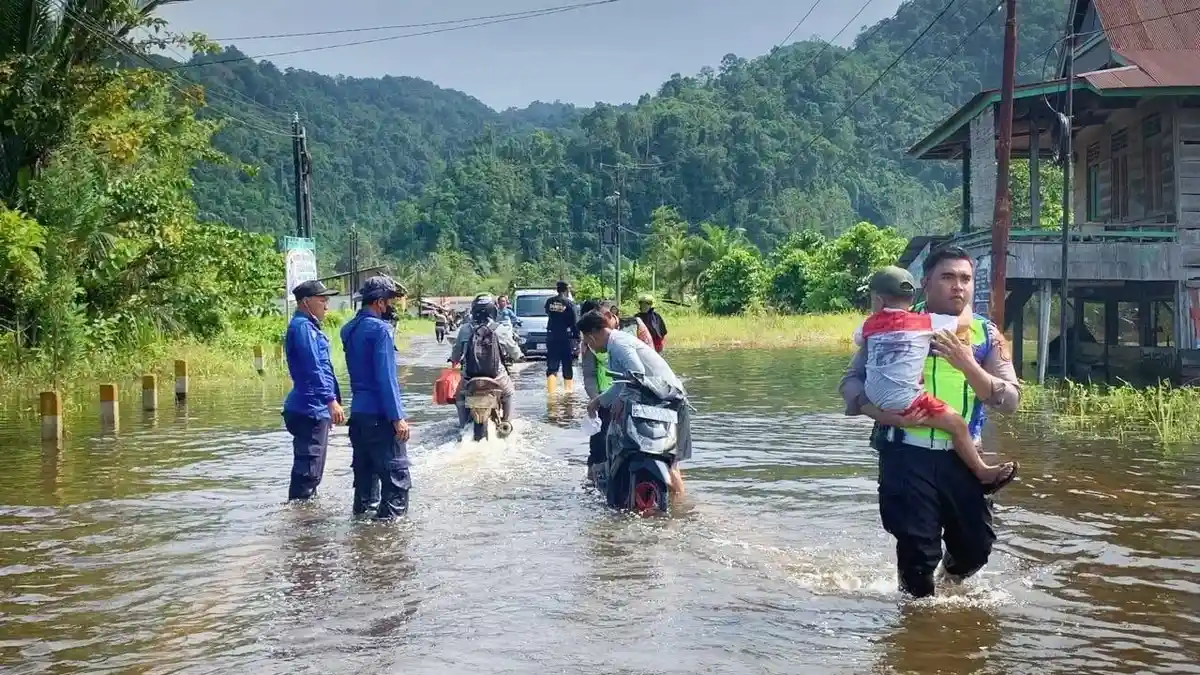Banjir di Petasia Timur Morowali Utara Rendam Jalan Trans Sulawesi, Arus Lalulintas Terhambat