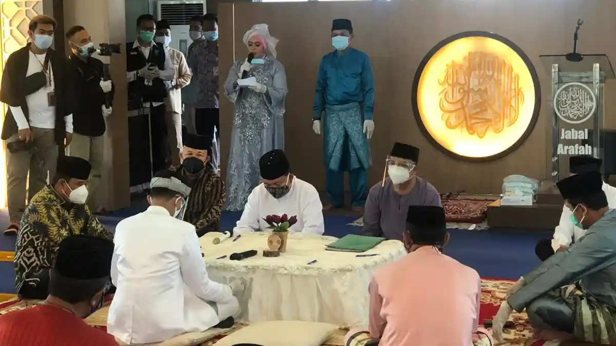 Disaksikan Pjs Gubernur Kepri, Buralimar Nikahkan Anaknya Sesuai Protokol Kesehatan Covid-19