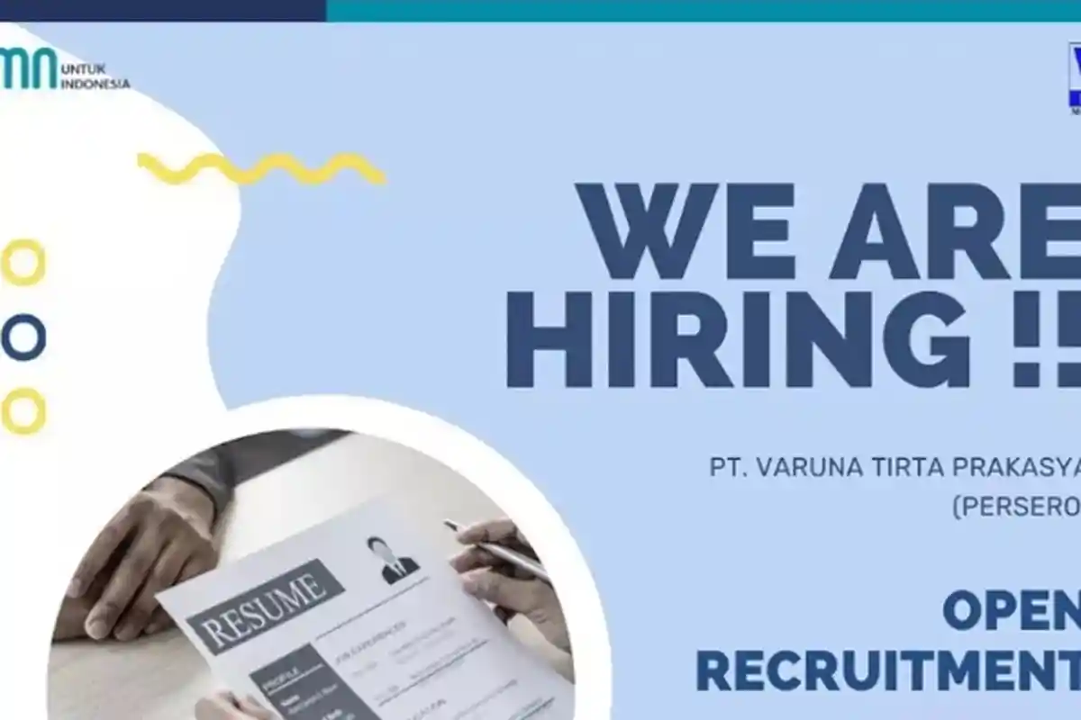 Lowongan Kerja BUMN PT Varuna Tirta Prakasya, Posisi Staff SDM, Terbuka bagi S1 Semua Jurusan