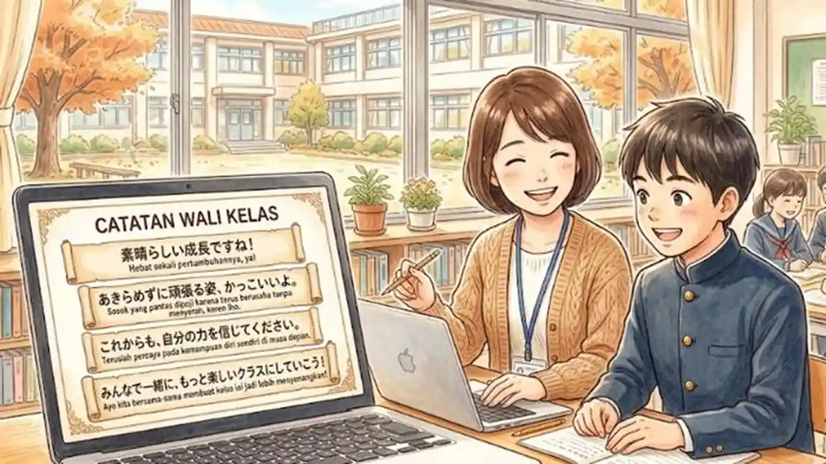Daftar 50 Catatan Wali Kelas Saat Mengisi e-Rapor SD, SMP dan SMA/SMK dalam Bahasa Jepang dan Arti