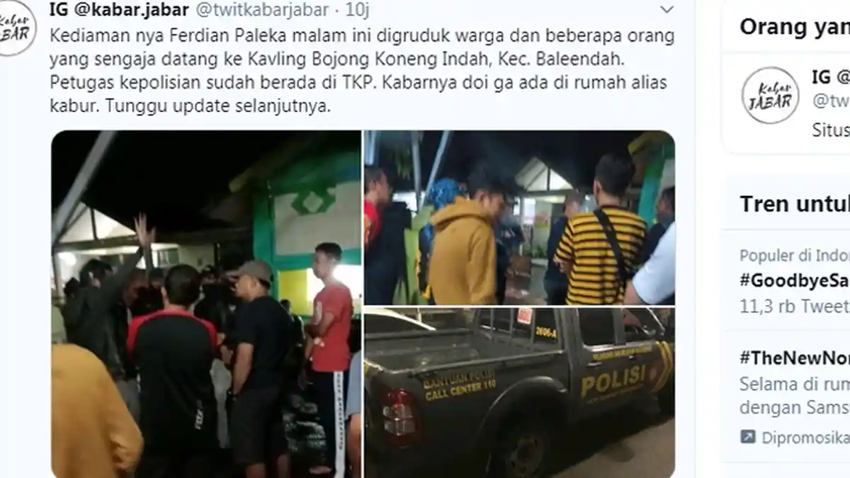 Polisi Ancam Tindak Tegas Ferdian Paleka Jika Tak Serahkan Diri