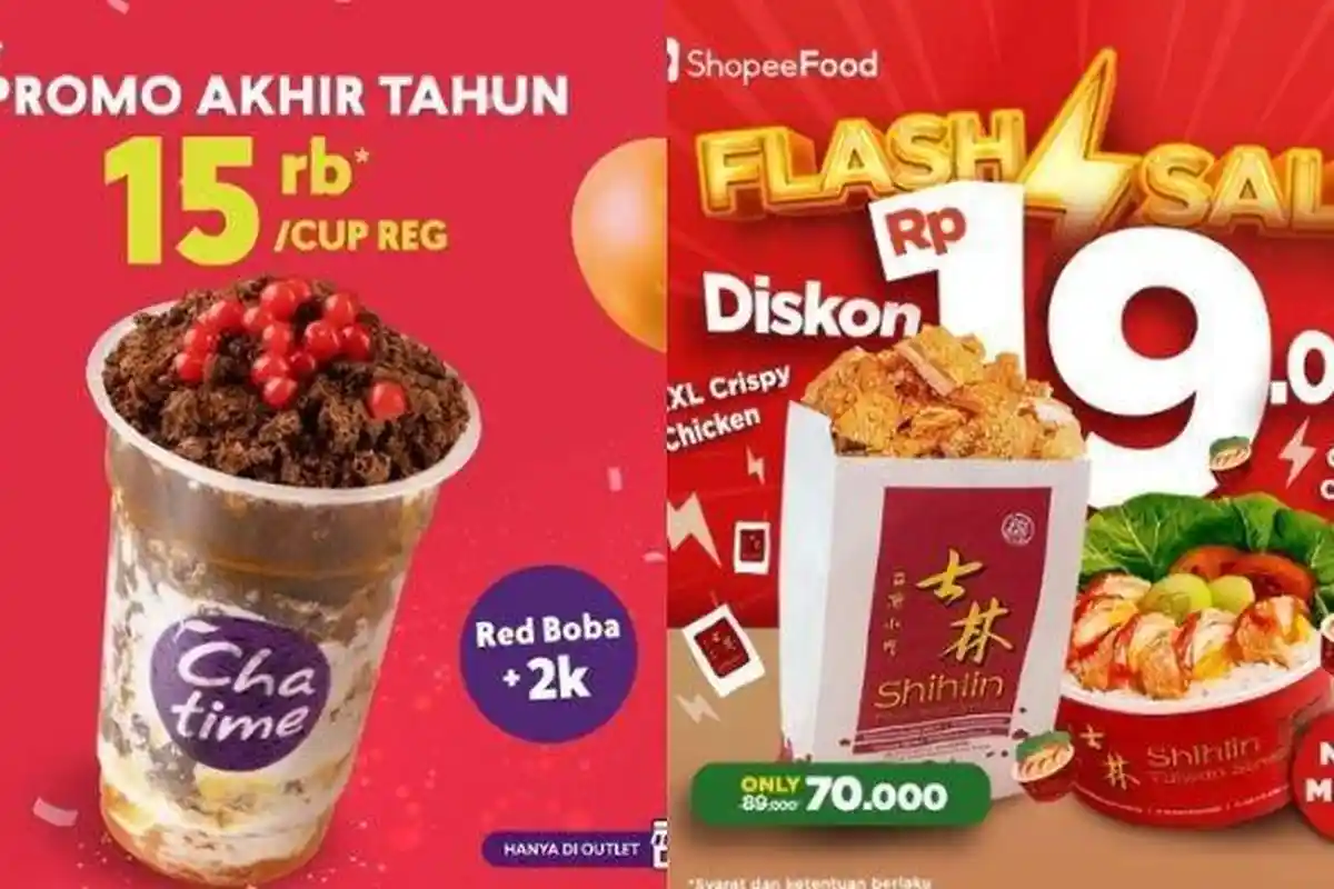 Daftar 25 Promo dan Diskon Tahun Baru 2025, Ada Makanan dan Minuman: Chatime, Kenangan Hingga Hokben