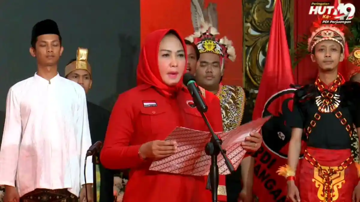 Hadiri HUT Ke-49 PDIP di DPP, Bupati Winarti Dapat Mandat Baca Teks Pancasila