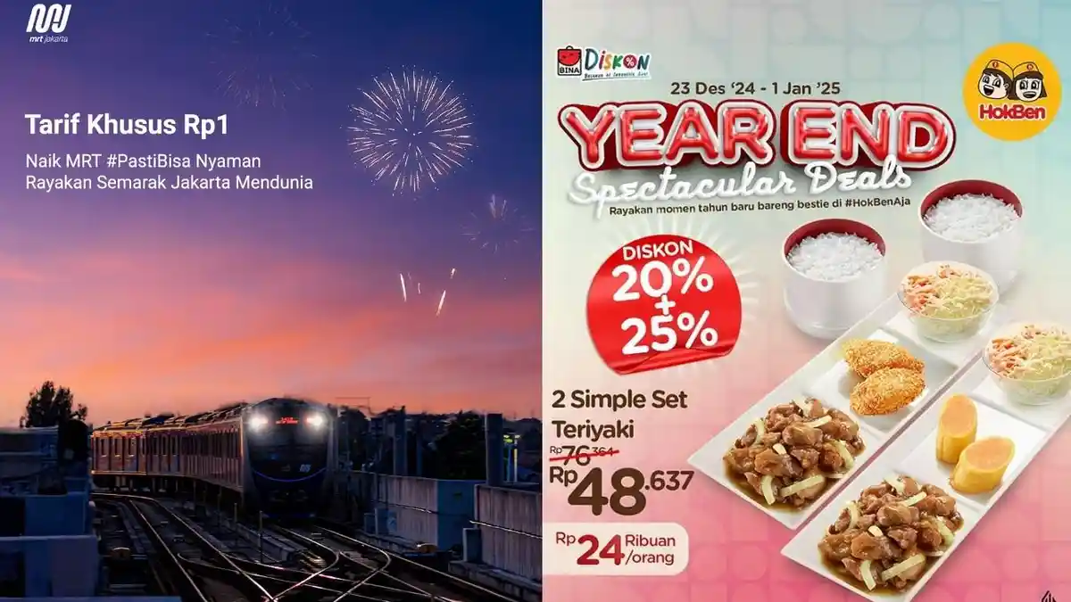 Daftar Promo Tahun Baru 2025: Makanan, Minuman, Tempat Wisata, dan Kereta, Harga Tiket Cuma Rp 1
