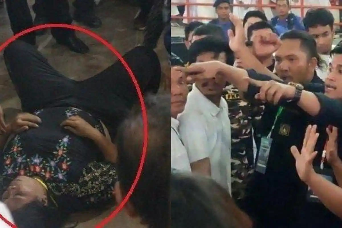 RESPON Sigap Paspampres saat Emak-emak Lempar Sandal ke Arah Jokowi, Dorong Pelaku hingga Jatuh