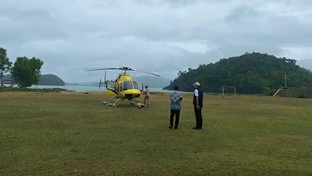 Aceh Jaya Dilanda Cuaca Buruk, Helikopter Rombongan Anggota DPR-RI TA Khalid Mendarat Darurat