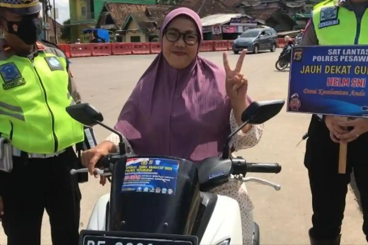 Emak-emak Jadi Pelanggar Terbanyak pada Operasi Zebra Krakatau Hari Kedelapan di Pesawaran