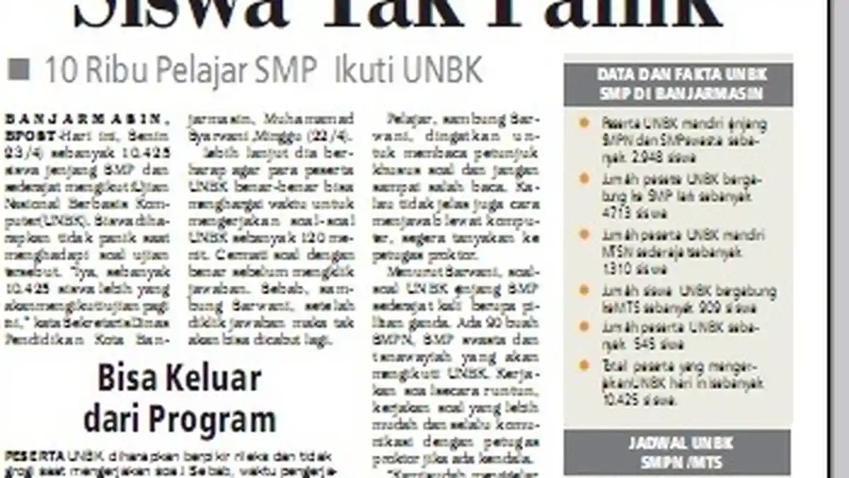 UNBK SMP, Begini Cara Menjawab Soal di Komputer, Tak Perlu Panik dan Tetap Tenang