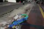 Hati-hati Aspal Jalan Terkelupas di Jalan Raya Batu Tulis Jakarta