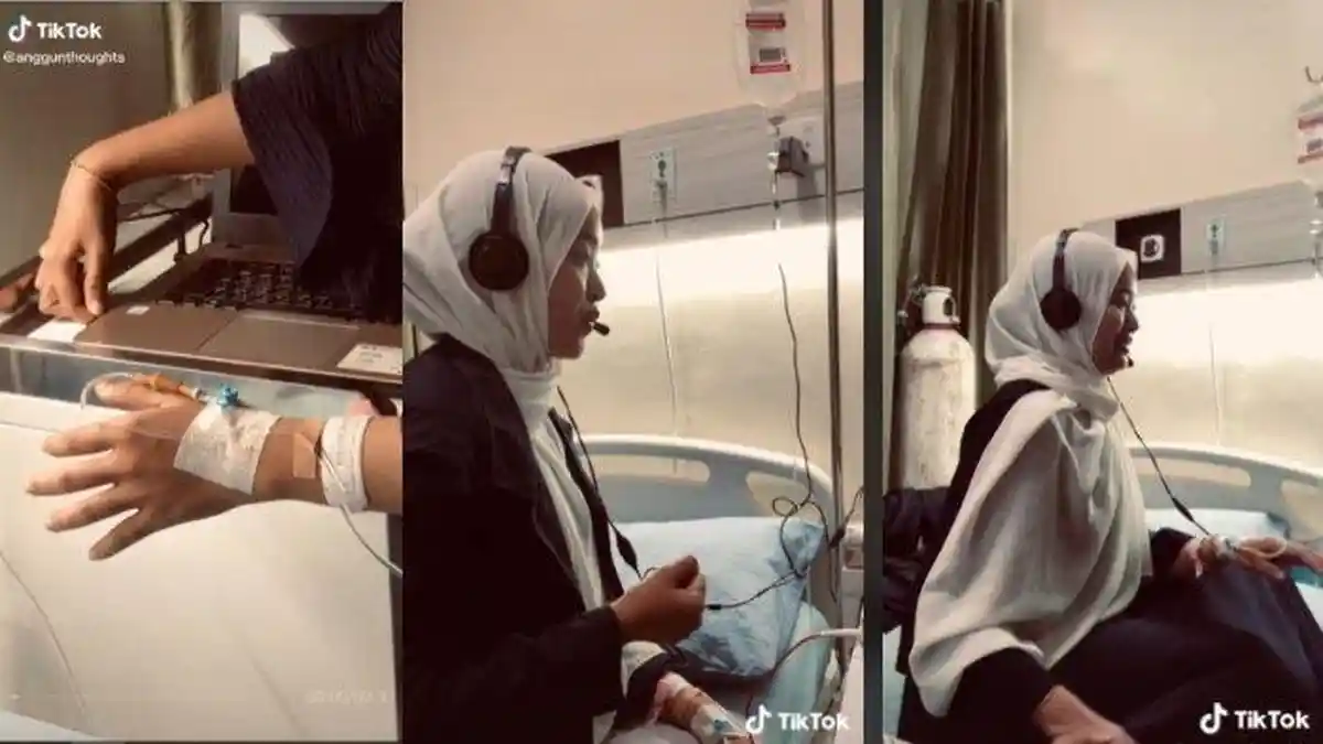 Viral Mahasiswi Sidang Skripsi dengan Tangan Diinfus dan Dirawat di RS, Begini Kondisi Terbarunya