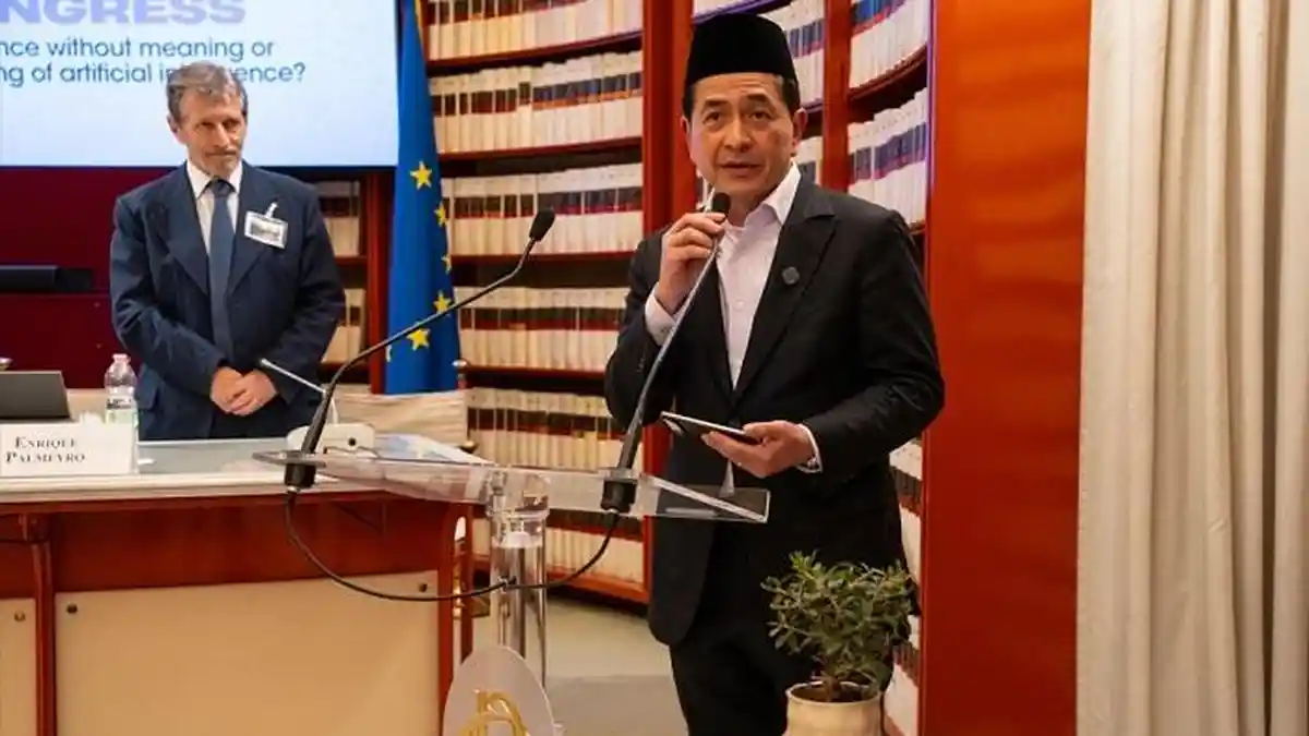 Di Hadapan Parlemen Italia, Nasaruddin Umar dan Arsjad Rasjid Bicara Pentingnya Etika Menggunakan AI