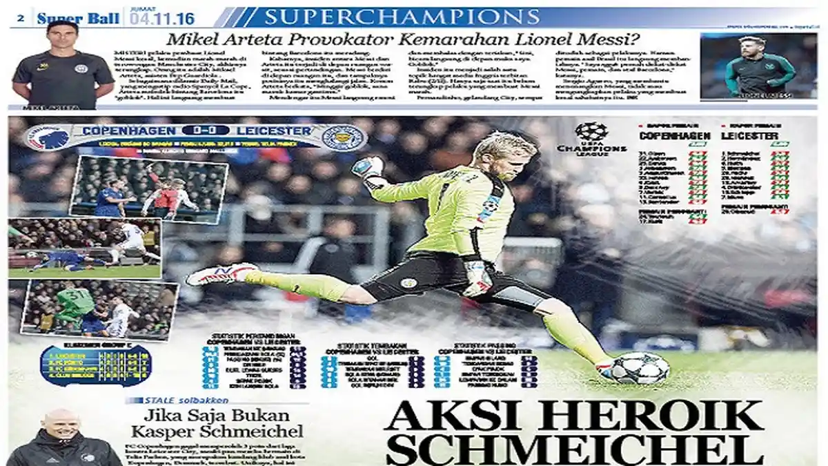 Aksi Heroik Kasper Schmeichel Buka Peluang Leicester City