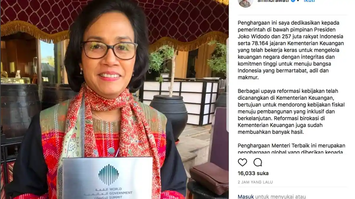 Mendagri Heran Masih Ada Orang yang Nyinyir dengan Prestasi Sri Mulyani