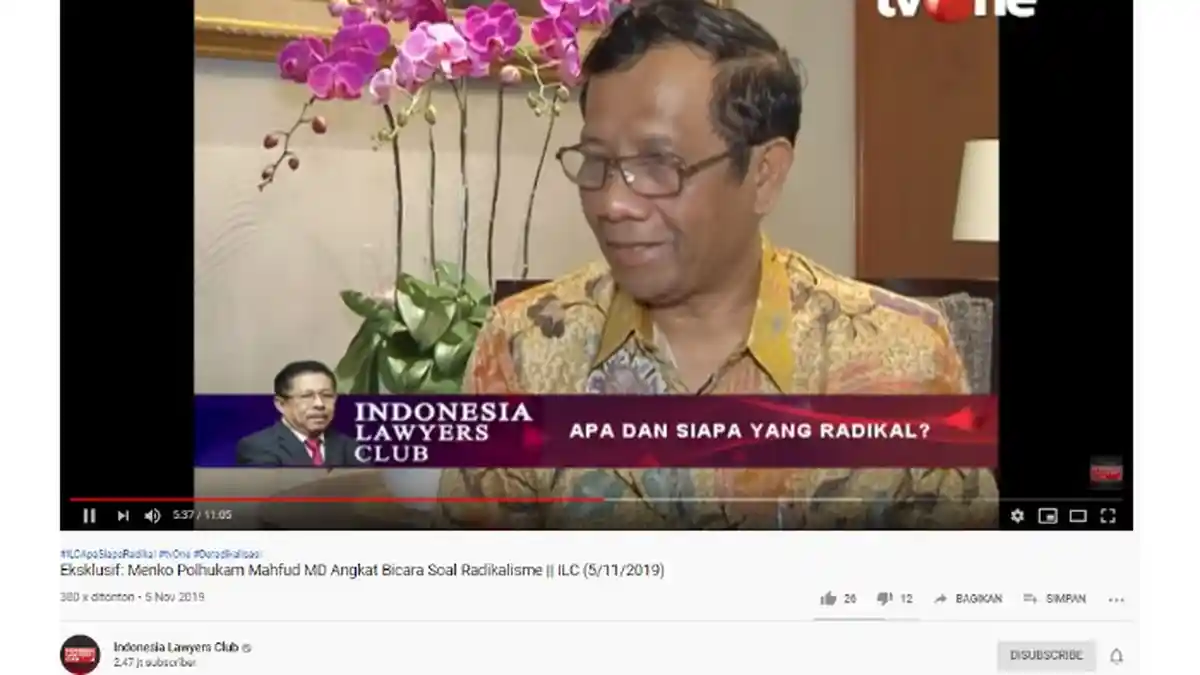 Di ILC, Mahfud MD Blak-blakan Ungkap Sosok Penyebar Radikalisme di Indonesia: Nanti Jadi Masalah