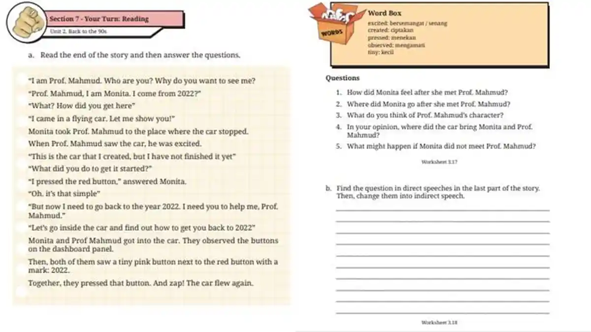 Kunci Jawaban Bahasa Inggris Kelas 9 SMP Halaman 181 Kurikulum Merdeka, Worksheet 3.17 dan 3.18