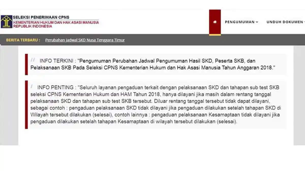 Website cpns.kemenkumham.go.id Error, Siapkan Materi Ini untuk Soal Ujian SKB CPNS 2018