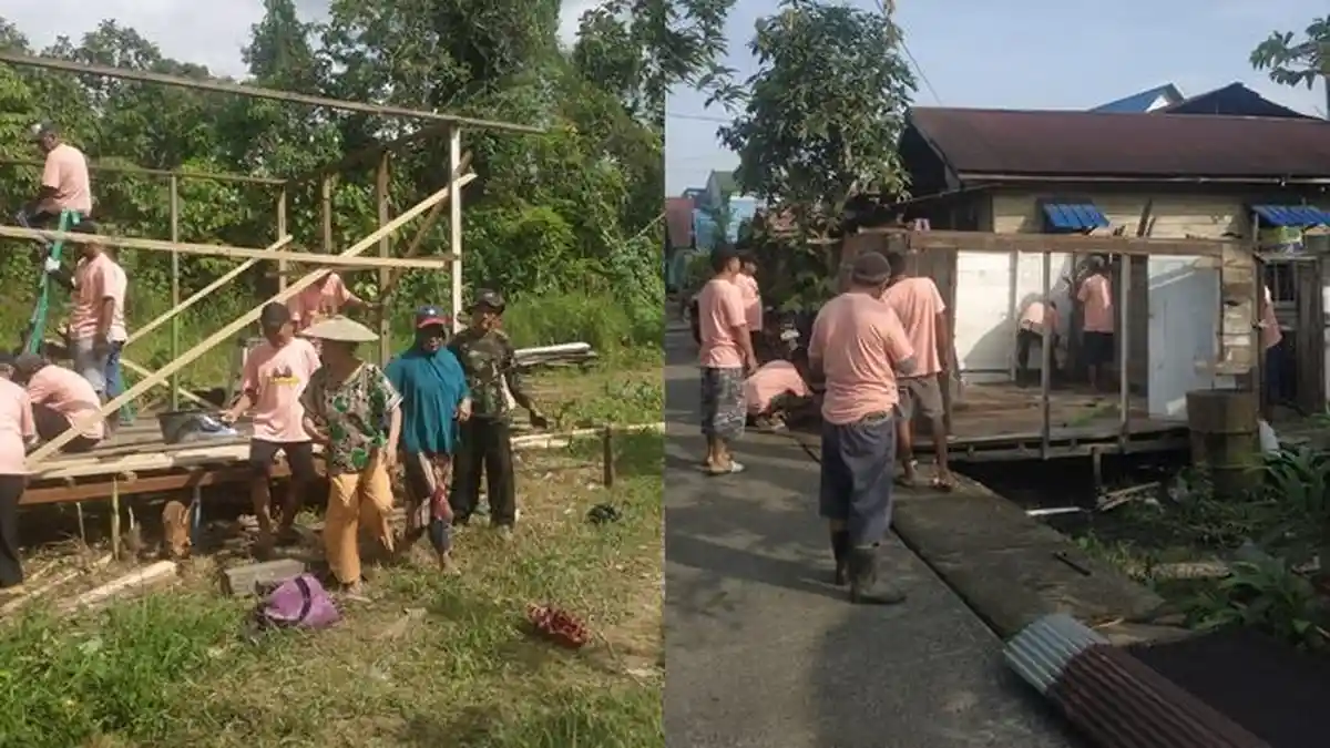 Bikin Terharu, Mak Ganjar Kaltim Bantu Bedah Rumah Warga Kurang Mampu