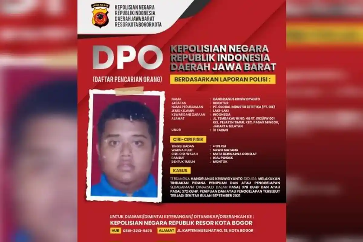 Diduga Lakukan Penipuan dan Penggelapan, Bos PT Bertubuh Gempal Ini Diburu Polresta Bogor Kota