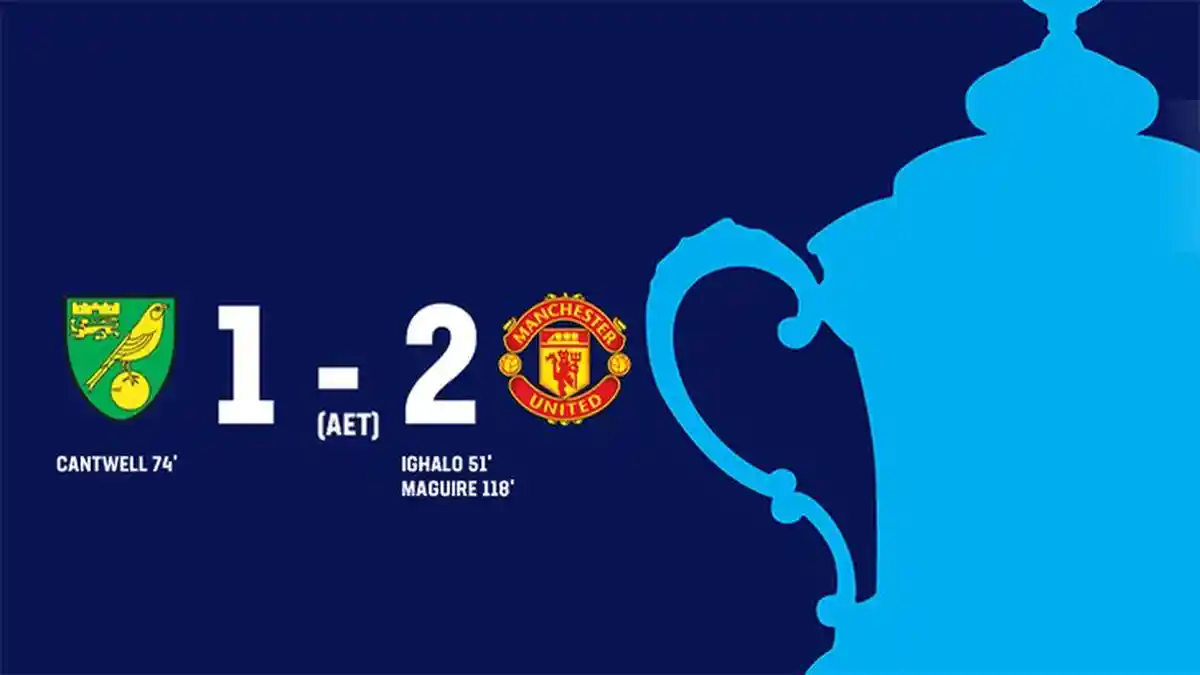 Hasil Piala FA Norwich City vs Man United, Gol Maguire Jadi Penentu Saat Extra Time, MU ke Semifinal