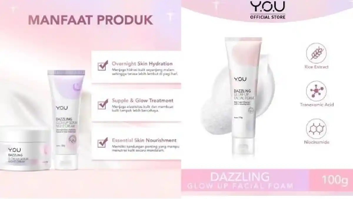Harga YOU Dazzling Glow up Serum Night Cream, Simak Promo Tokopedia 2021