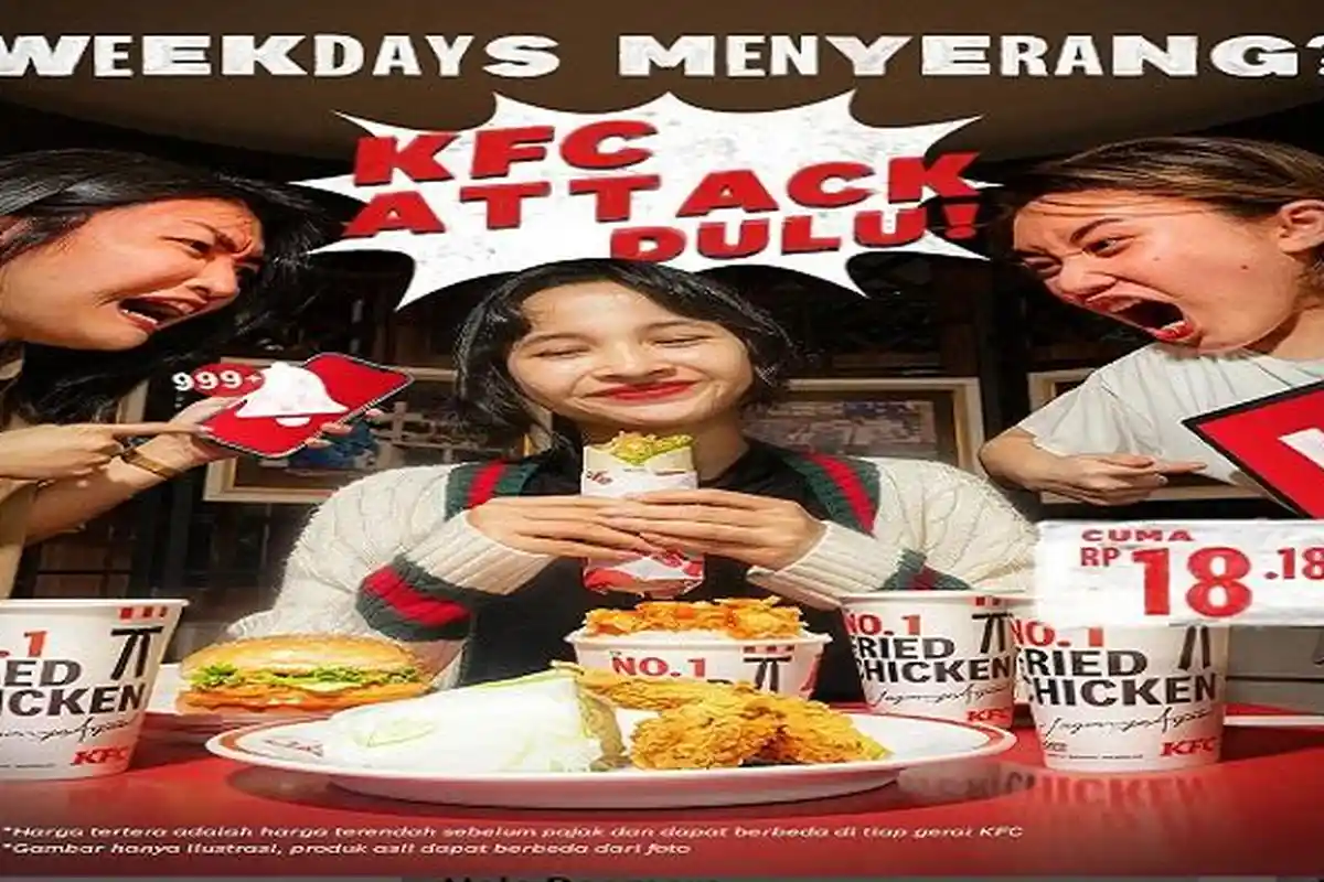 Promo KFC Senin - Jumat, KFC Attack Hadir, Half Winger, Burger, Twisty, Oriental Don Rp 18.182