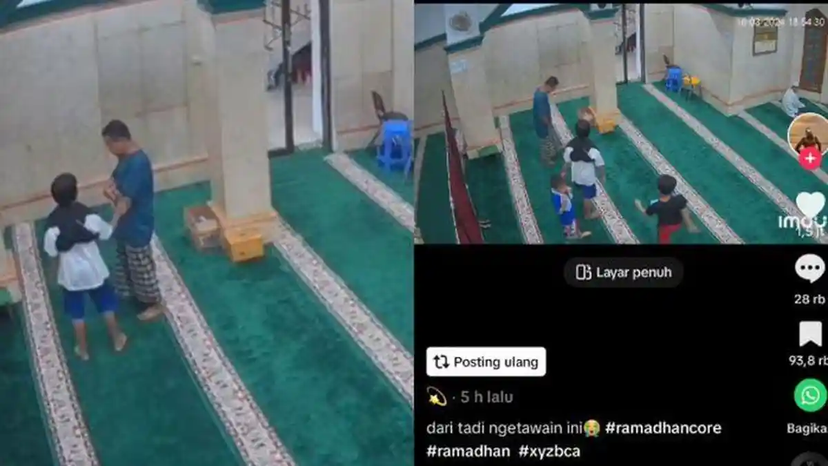 Viral Video Bocah Peduli dengan Pria Yang Salah Kiblat di Masjid, Tuai Pujian Warganet