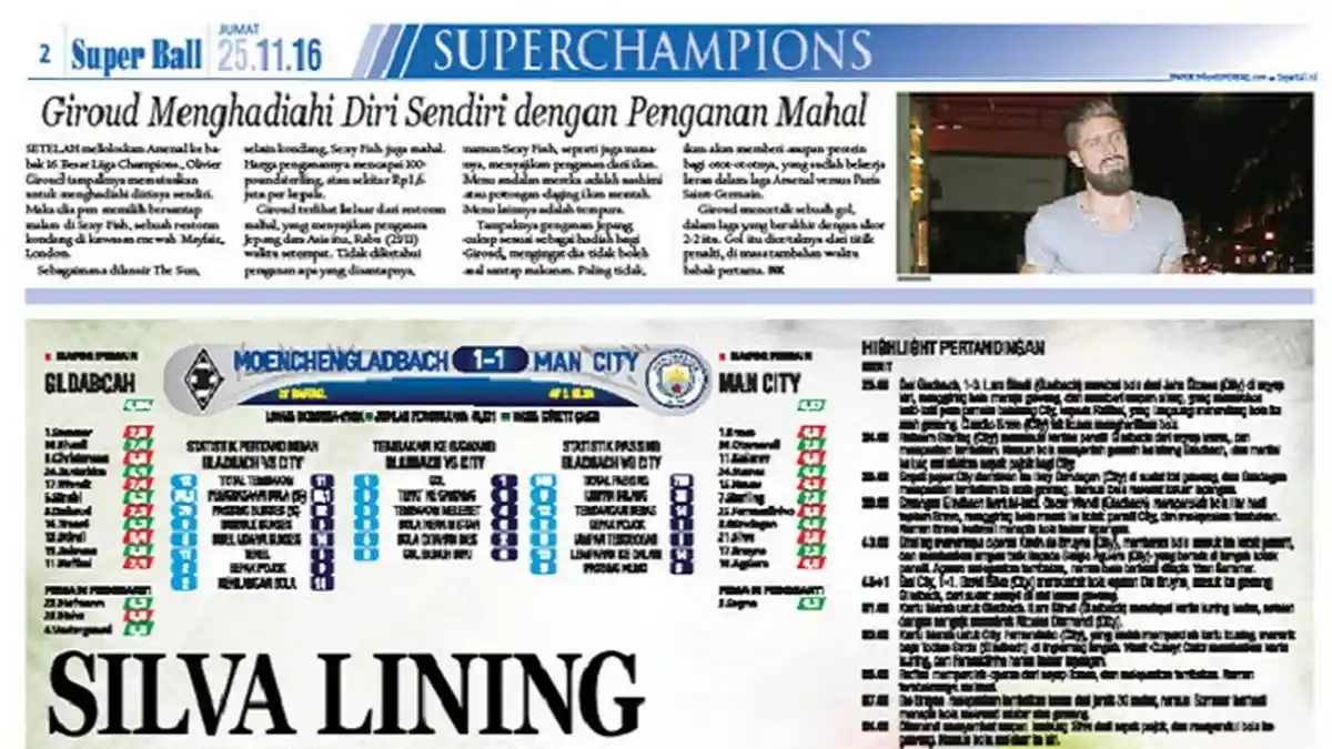 Kemenangan Manchester City Disebut Media 'Silva Lining'