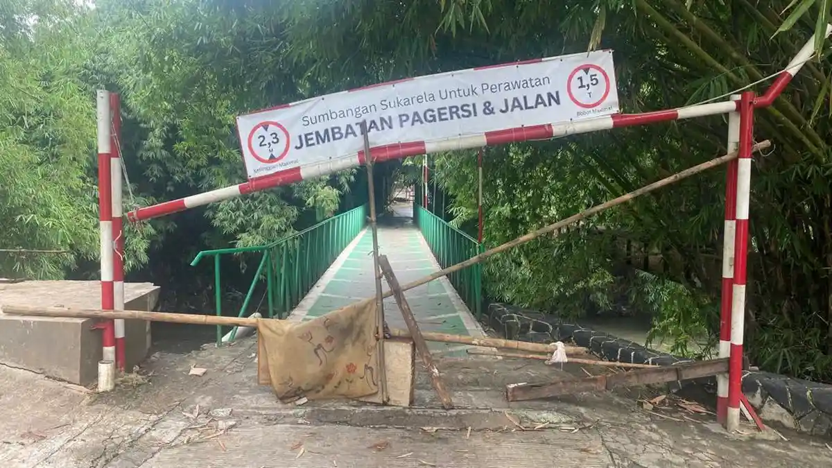 Baru 4 Bulan Dibangun, Jembatan Pagersi Penghubung Sukahati dan Bojonggede Terancam Ambruk