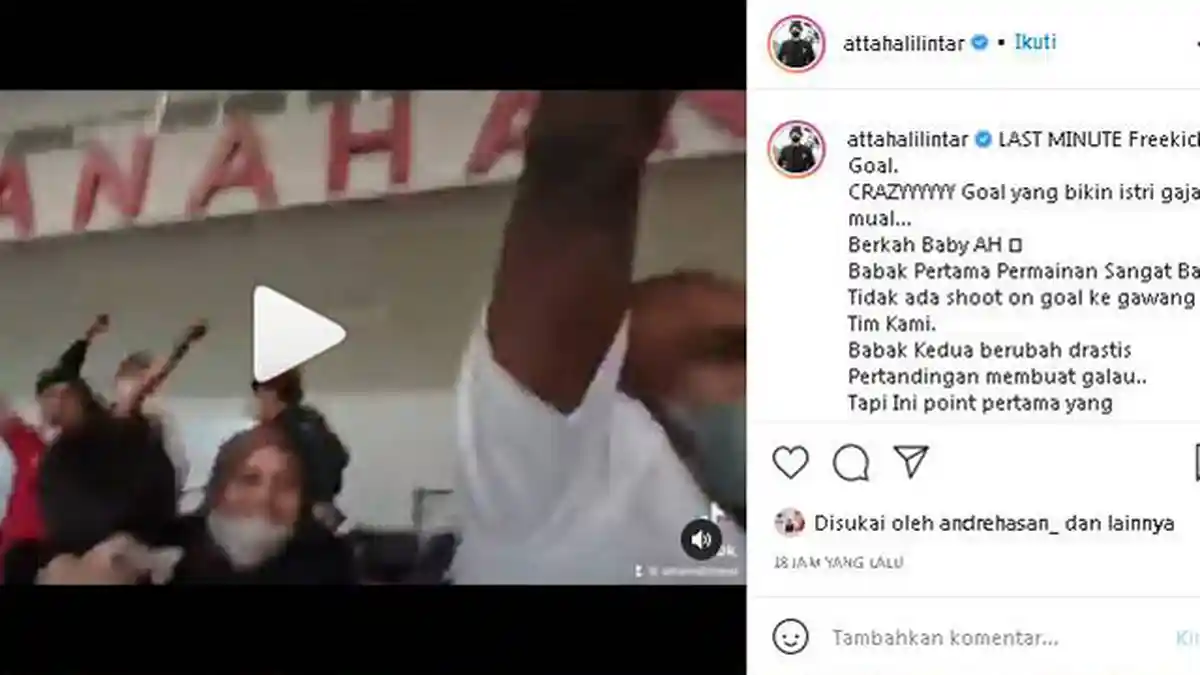 Klub Miliknya Cetak Gol, Atta Halilintar Kepergok Lakukan Ini ke Aurel di Stadion