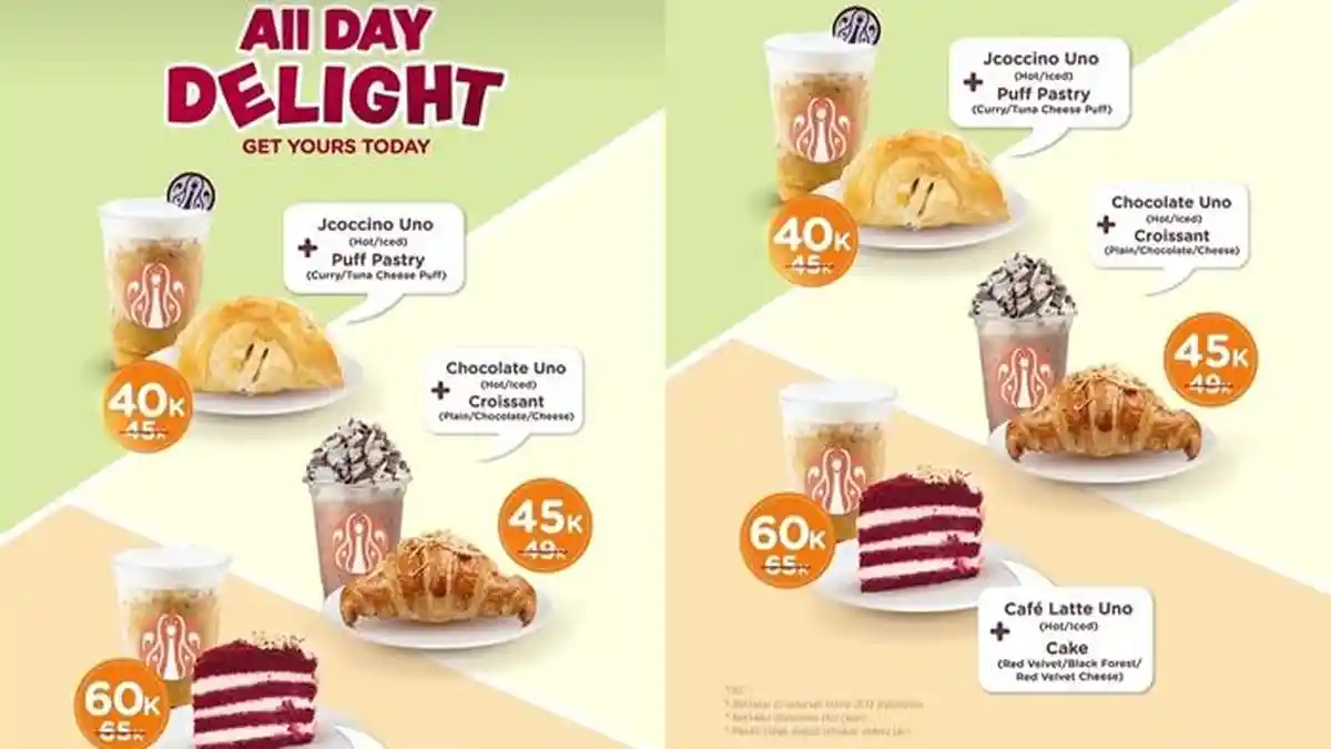 Promo J.CO Hari ini 29 Mei 2026, Dapatkan 1 Minuman dan 1 Roti hanya Rp 40.000